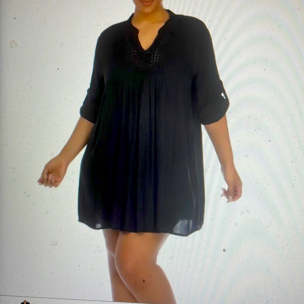 BOHO ME Crochet Trim Coverup (Plus Size)